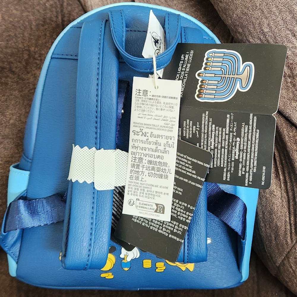 Mickey & Minnie Hannukah Disney Parks Loungefly Backpack NWT - Picture 5 of 7